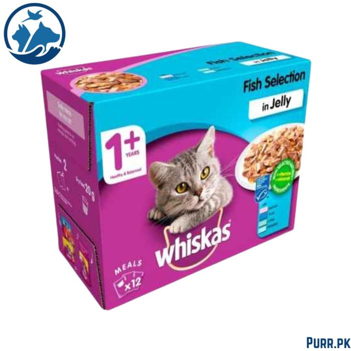 Whiskas 1+ Pouches Fish Selection In Jelly (12 Pouch)