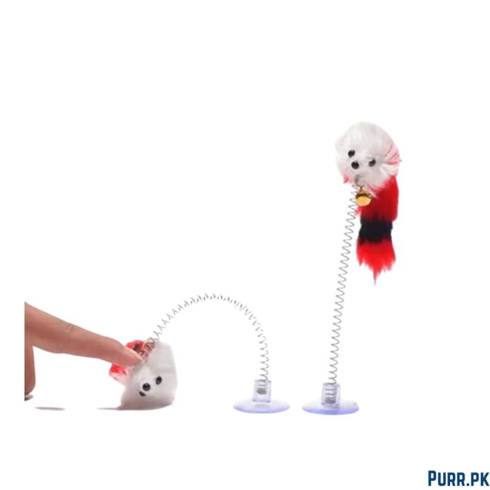 Cats Playing Jingle Spring Mouse Toy