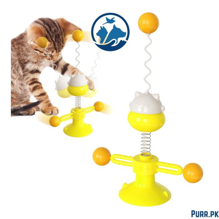 Cat Face Spring Windmill Toy