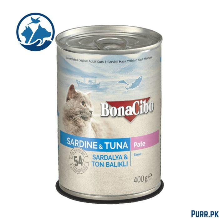 Bonacibo Adult Cat Sardine & Tuna - Pate 400 g Canned