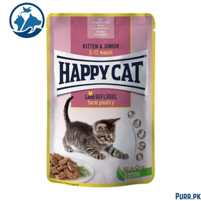 Happy Cat Kitten MIS Kitten & Junior Farm Poultry 85 g Pouch