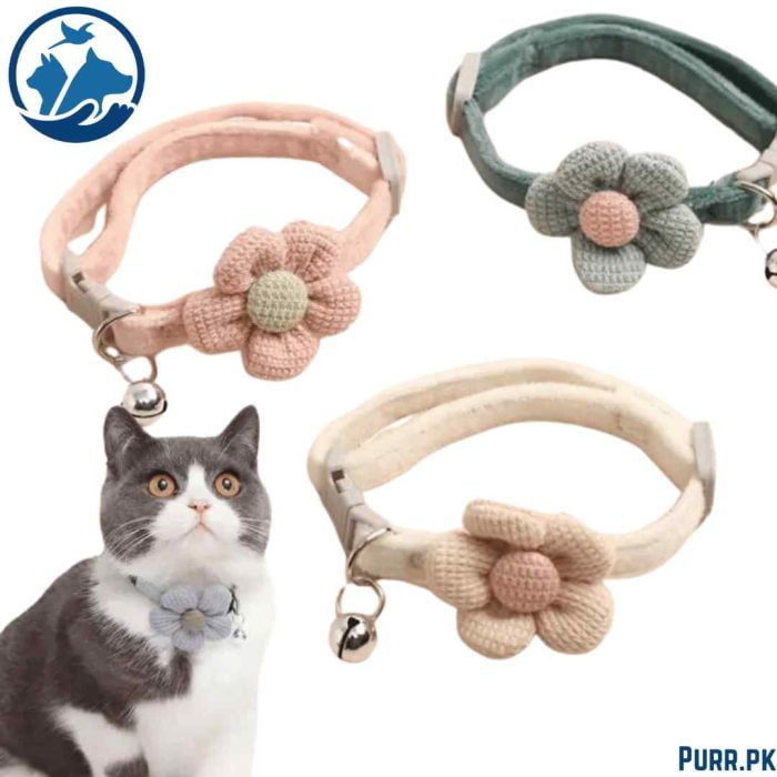 Cat Flower Collar with Bell