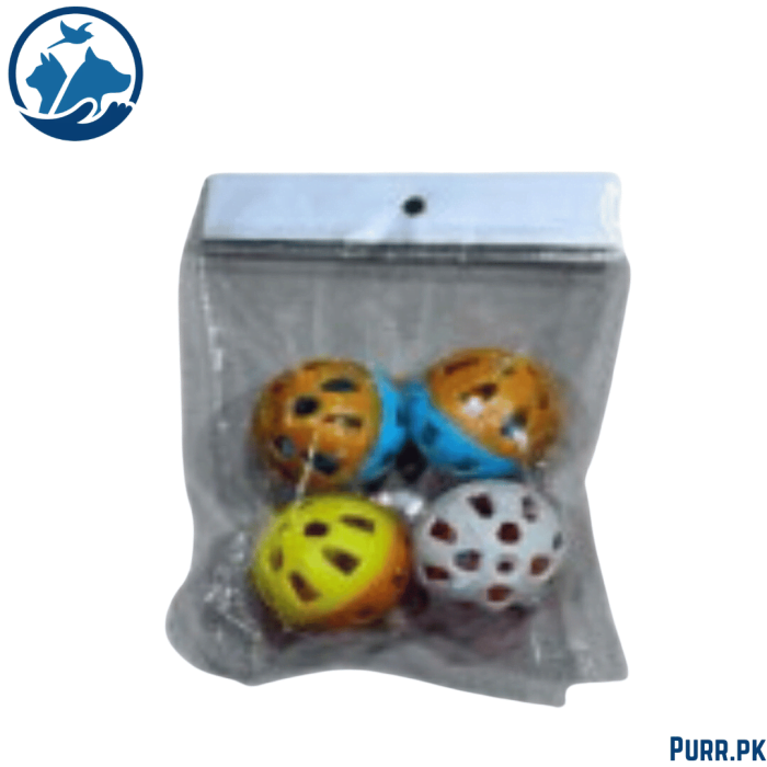 Cats Playing ball Toy with bell (4 Pcs)
