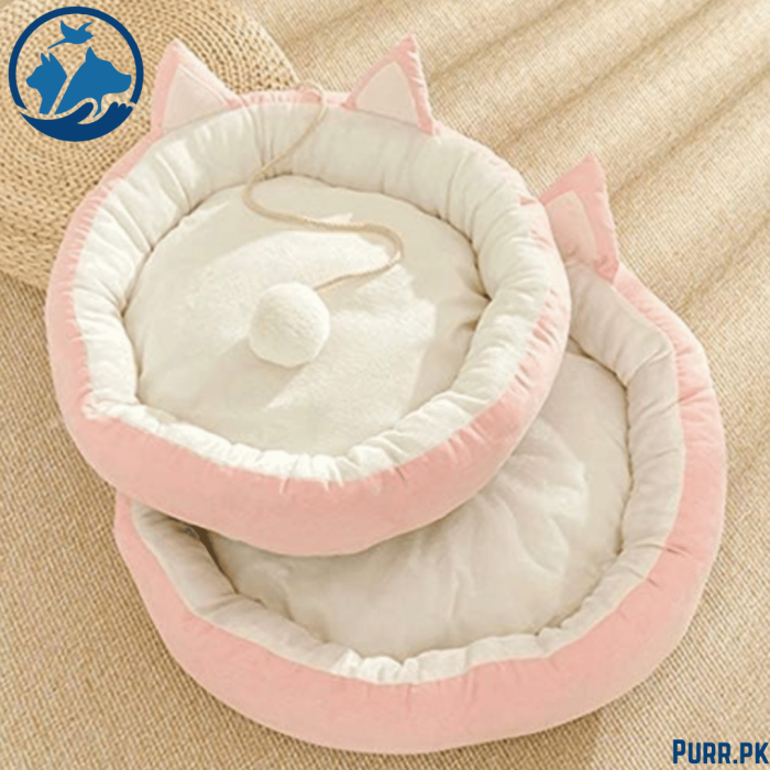 Fluffy Cat Shape Bed House