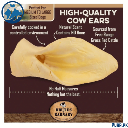 BRUTUS & BARNABY 12 Cow Ears + 12 Pig Ears, All Natural, Whole Dog Treats