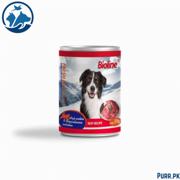 Bioline Adult Dog Wet Food Beef 375 g Canned