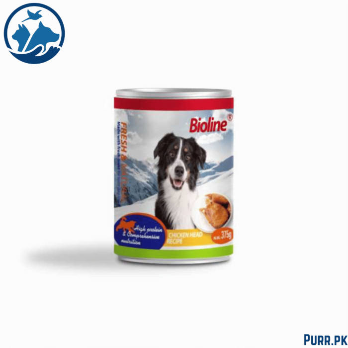 Bioline Adult Dog Wet Food Chicken Head 375 g Canned