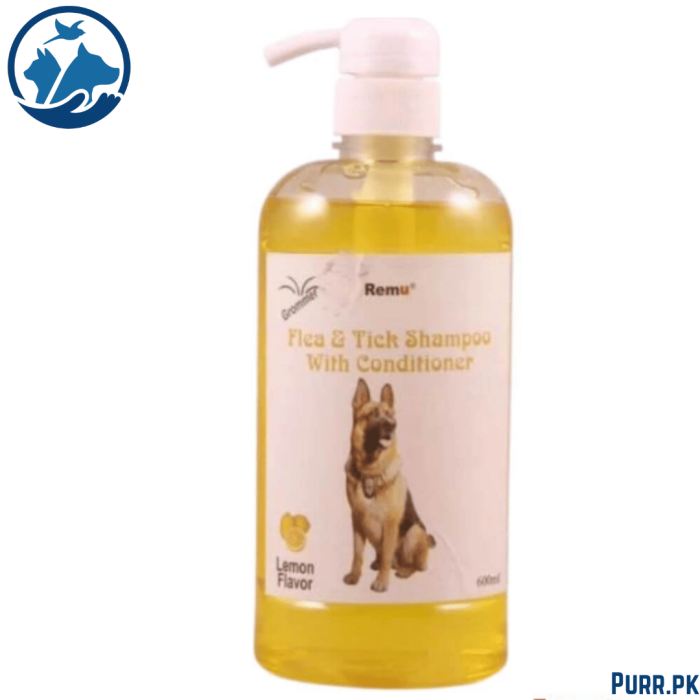 Remu Dog Groomer Shampoo Flea & Tick with Conditioner 600ml