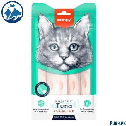 Wanpy Adult Cat Creamy Lickable Treat Tuna & Scallop