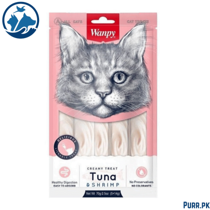 Wanpy Adult Cat Creamy Lickable Treat Tuna & Shrimp