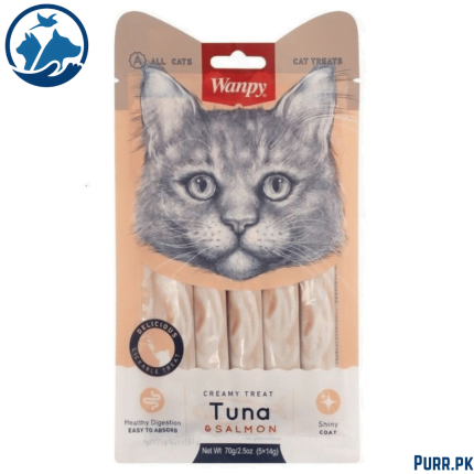 Wanpy Adult Cat Creamy Lickable Treats Tuna & Salmon