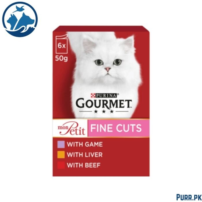 Purina Gourmet Mon Petit Fine Cuts Wet Cat Food (Game, Liver, and Beef, 6 x 50g)