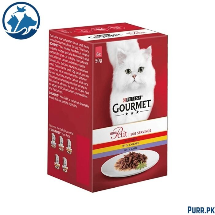 Purina Gourmet Mon Petit Wet Cat Food (Beef, Chicken, and Lamb, 6 x 50g)