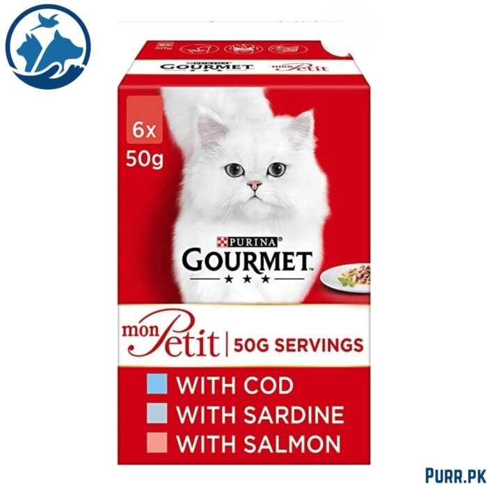 Purina Gourmet Mon Petit Wet Cat Food (Cod, Sardine, and Salmon, 6 x 50g)