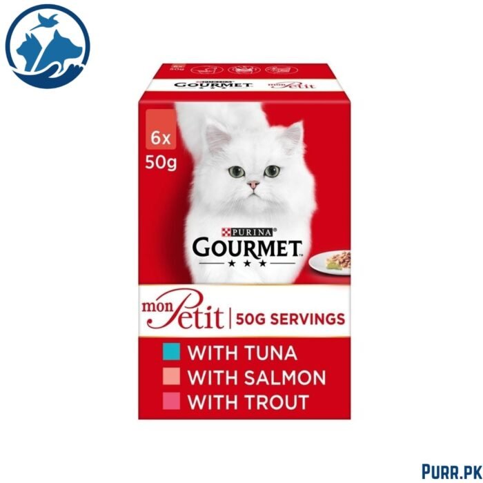 Purina Gourmet Mon Petit Wet Cat Food (Tuna, Salmon, and Trout, 6 x 50g)