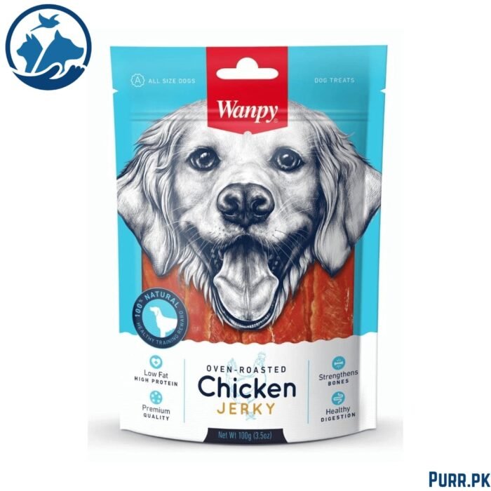 Wanpy Soft Chicken Jerky Strips for Dogs – 100 Gram