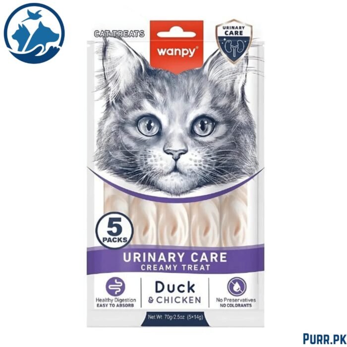 Wanpy Adult Cat Functional Creamy Lickable Treat - Duck & Chicken (Urinary Care) 70 g Pouch