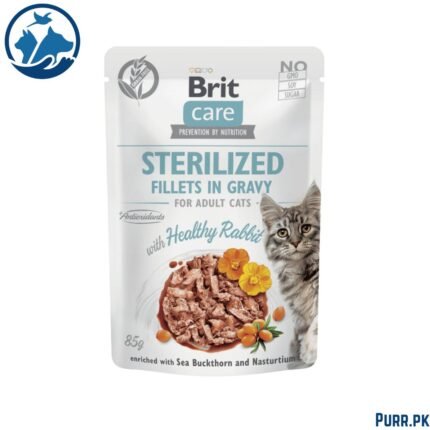 Brit Care Cat Sterilized. Fillets in Gravy with Healthy Rabbit 85 g