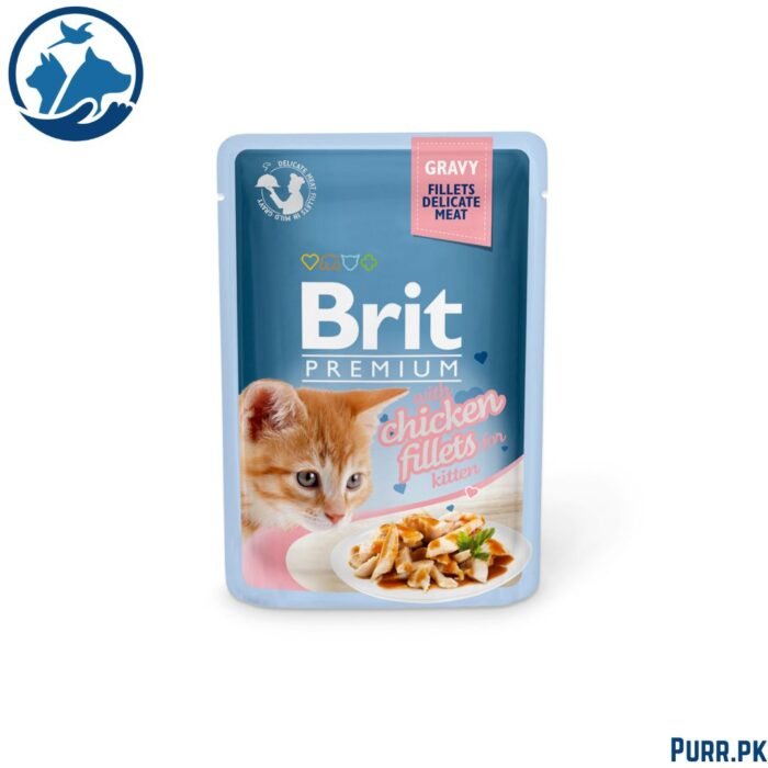 Brit Premium Cat Pouch with Chicken Fillets in Gravy for Kitten