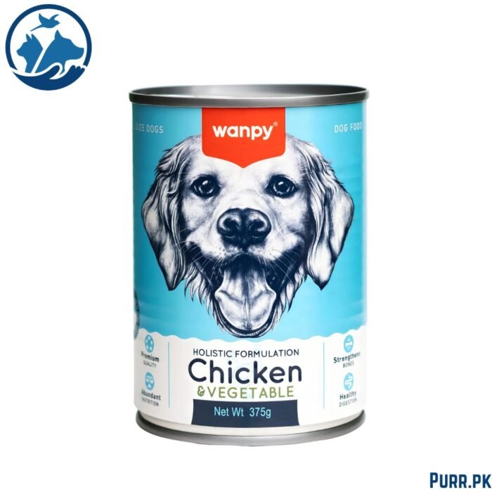 Wanpy Holistic Formulation Dog Can – Chicken + Vegetable (375g)