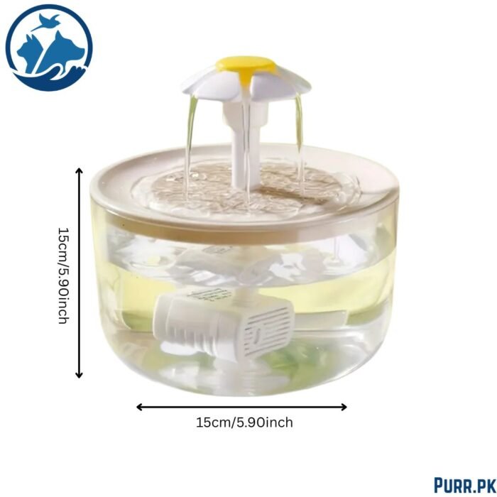 Whisper-Quiet 1.5L Transparent Pet Water Fountain