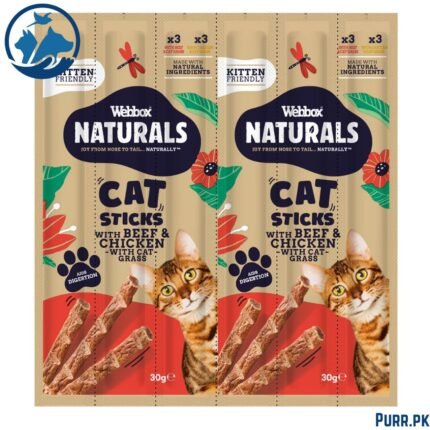 Webbox Naturals Cat Sticks with Beef and Cat grass & Chicken with Cat Grass