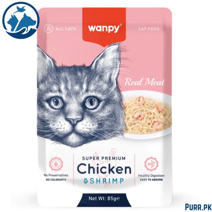 Wanpy Adult Cat Real Meat Chicken & Shrimp 85 g Pouch